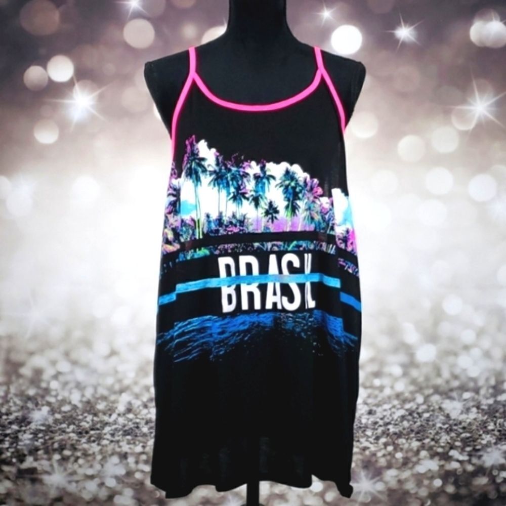 BRAND nwt gorg racer back print plus tank sz.3x
